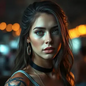 Portrait of Laura Kinney with tattoos, 8k, Highly Detailed, Artstation, Bokeh effect, Sharp Focus, Volumetric Lighting, Concept Art by Stanley Artgerm Lau, Greg Rutkowski