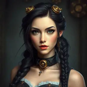 Steampunk portrait of Tifa Lockhart, Highly Detailed, Beautiful, Photo Realistic, Sharp Focus, Elegant