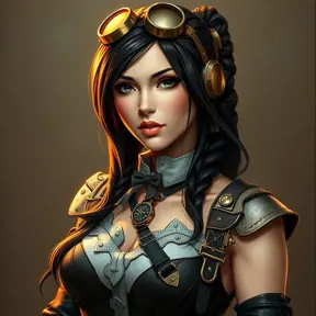 Steampunk portrait of Tifa Lockhart, Highly Detailed, Beautiful, Photo Realistic, Sharp Focus, Elegant