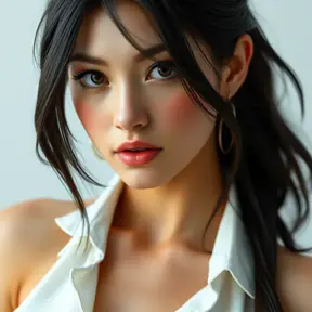 Matte portrait of Tifa Lockhart in white, Highly Detailed, Beautiful, Photo Realistic, Sharp Focus, Elegant by Stanley Artgerm Lau