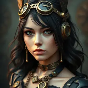 Steampunk portrait of Cassandra Cain, Highly Detailed, Beautiful, Photo Realistic, Sharp Focus, Elegant