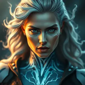 Alluring matte portrait of a beautiful Storm from Xmen in the style of Stefan Kostic, 8k, Highly Detailed, Intricate, Half Body, Realistic, Sharp Focus, Volumetric Lighting, Fantasy, Elegant by Stanley Artgerm Lau