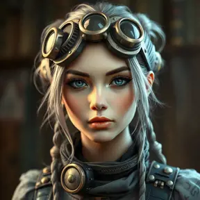 Steampunk portrait of Ciri, Highly Detailed, Beautiful, Photo Realistic, Sharp Focus, Elegant