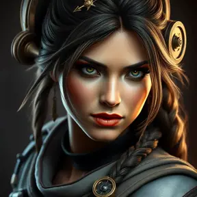 Steampunk portrait of Kassandra from Assassin Creed, Highly Detailed, Beautiful, Photo Realistic, Sharp Focus, Elegant