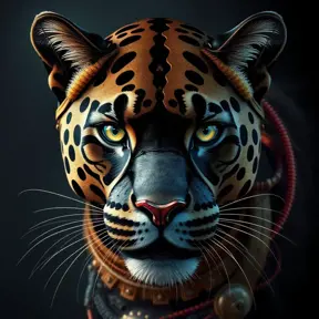 Steampunk portrait of a Panther, inspired by future technology, Highly Detailed, Steampunk