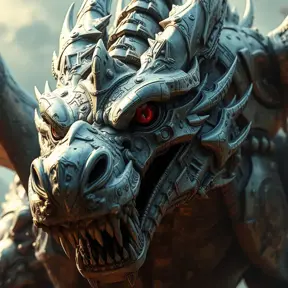close up artistic medieval mechanical dragon monster, 4k, Highly Detailed, Hyper Detailed, Powerful, Artstation, Vintage Illustration, Digital Painting, Sharp Focus, Smooth, Concept Art by Stanley Artgerm Lau, Greg Rutkowski