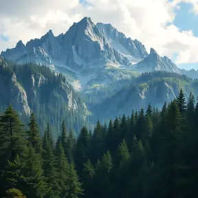 Mountain with forest, Highly Detailed, Landscape