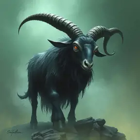 Cthulhu goat, Eldritch, Fantasy, Apocalyptic, Doom, Dreadful, Forbidding, Frightful, Harrowing, Ominous, Shocking, Terrifying, Threatening, Unnerving by Stefan Kostic
