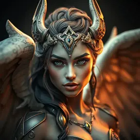 Alluring matte portrait of a beautiful Nidalee with wings, 8k, Highly Detailed, Intricate, Half Body, Realistic, Sharp Focus, Volumetric Lighting, Fantasy, Elegant by Stanley Artgerm Lau, WLOP