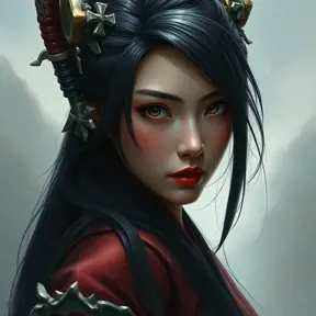 Mulan, Ultra Detailed, Half Body, Beautiful, Matte Painting, Sharp Focus, Portrait, Fantasy by Stefan Kostic