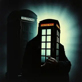 Movie poster featuring montage of a dark phonebox, a shadowy figure whose face cannot be seen, playing the game guess who, Poster