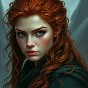 Merida of DunBroch, Ultra Detailed, Half Body, Beautiful, Matte Painting, Sharp Focus, Portrait, Fantasy by Stefan Kostic