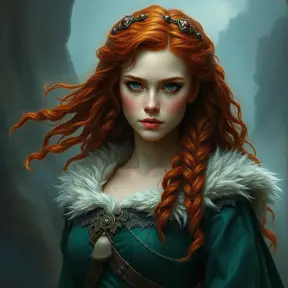 Merida of DunBroch, Ultra Detailed, Half Body, Beautiful, Matte Painting, Sharp Focus, Portrait, Fantasy by Stefan Kostic