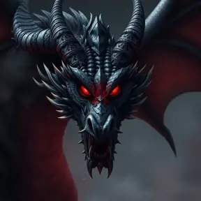 Dragon with red eyes, Gothic and Fantasy