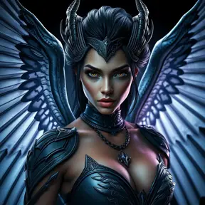Alluring matte portrait of a beautiful Nidalee with wings, 8k, Highly Detailed, Intricate, Half Body, Realistic, Sharp Focus, Volumetric Lighting, Fantasy, Elegant by Stanley Artgerm Lau, WLOP