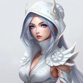 Matte portrait of a mysterious Fiora from League of Legends in white, Intricate, Half Body, Sharp Focus, Anime, Elegant by Stanley Artgerm Lau