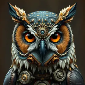 Steampunk portrait of a Owl, inspired by future technology, Highly Detailed, Steampunk by Stanley Artgerm Lau