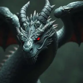 Dragon with red eyes, Gothic and Fantasy