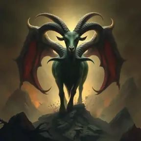 Cthulhu goat, Eldritch, Fantasy, Apocalyptic, Doom, Dreadful, Forbidding, Frightful, Harrowing, Ominous, Shocking, Terrifying, Threatening, Unnerving by Stefan Kostic
