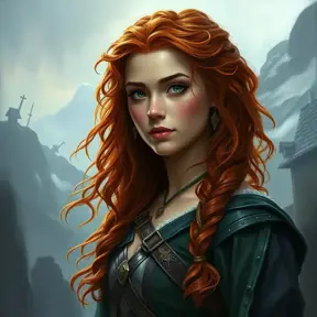 Merida of DunBroch, Ultra Detailed, Half Body, Beautiful, Matte Painting, Sharp Focus, Portrait, Fantasy by Stefan Kostic