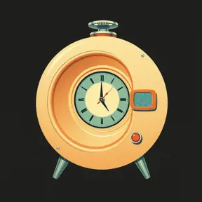 A Time Machine designed by Dieter Rams. stunning industrial design. Natural colors, mid century modern design, Vintage Illustration, Retro-Futurism, Vector Art by Stanley Artgerm Lau