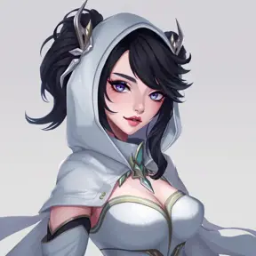 Matte portrait of a mysterious Fiora from League of Legends in white, Intricate, Half Body, Sharp Focus, Anime, Elegant by WLOP