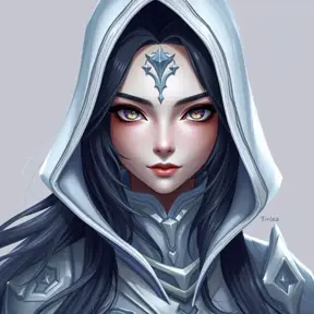 Matte portrait of a mysterious Fiora from League of Legends in white, Intricate, Half Body, Sharp Focus, Anime, Elegant by Stanley Artgerm Lau