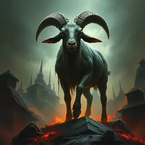 Cthulhu goat, Eldritch, Fantasy, Apocalyptic, Doom, Dreadful, Forbidding, Frightful, Harrowing, Ominous, Shocking, Terrifying, Threatening, Unnerving by Stefan Kostic