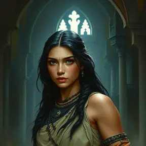 Matte portrait of Pocohontas inside a castle, Ultra Detailed, Half Body, Beautiful, Matte Painting, Sharp Focus, Portrait, Fantasy by Stefan Kostic