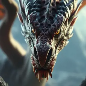 Closeup portrait of a fierce dragon in a fantasy world of dragons, 4k, Highly Detailed, Sharp Focus, Octane Render, Volumetric Lighting by Stanley Artgerm Lau, Frank Frazetta, WLOP