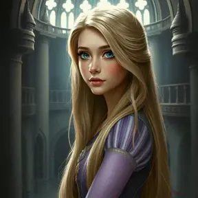 Matte portrait of Rapunzel inside a castle, Ultra Detailed, Half Body, Beautiful, Matte Painting, Sharp Focus, Portrait, Fantasy by Stanley Artgerm Lau