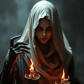 Veiled female necromancer, Gothic and Fantasy, Elden Ring, Photo Realistic, Dynamic Lighting