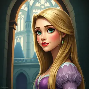 Matte portrait of Disney's Rapunzel inside a castle, Ultra Detailed, Half Body, Beautiful, Matte Painting, Sharp Focus, Portrait, Fantasy by Stanley Artgerm Lau