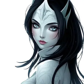 Matte portrait of a mysterious Fiora from League of Legends in white, Intricate, Half Body, Sharp Focus, Anime, Elegant by Stefan Kostic