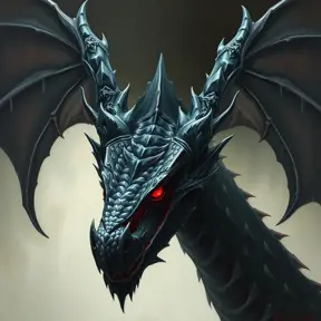 Dragon with red eyes, Gothic and Fantasy, Matte Painting