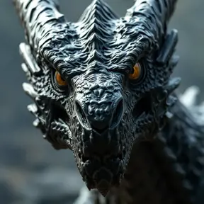 Closeup portrait of a fierce dragon from Game of Thrones, Highly Detailed, Sharp Focus, Volumetric Lighting