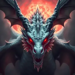 Dragon with red eyes, Gothic and Fantasy