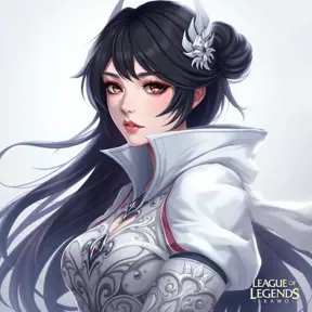Matte portrait of a mysterious Fiora from League of Legends in white, Intricate, Half Body, Sharp Focus, Anime, Elegant by WLOP