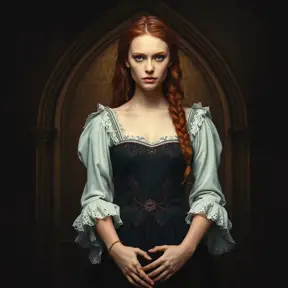 American Gothic Merida of DunBroch, Gothic and Fantasy, Half Body, Portrait, Threatening