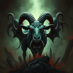 Cthulhu goat, Eldritch, Fantasy, Apocalyptic, Doom, Dreadful, Forbidding, Frightful, Harrowing, Ominous, Shocking, Terrifying, Threatening, Unnerving
