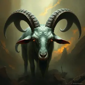 Cthulhu goat, Eldritch, Fantasy, Apocalyptic, Doom, Dreadful, Forbidding, Frightful, Harrowing, Ominous, Shocking, Terrifying, Threatening, Unnerving by Stefan Kostic