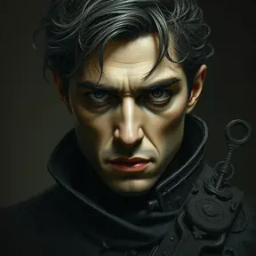 Charlie Chapman, Intricate Artwork, Intricate Details, Half Body, Beautiful, Matte Painting, Sharp Focus, Portrait, Fantasy, Threatening by Stefan Kostic