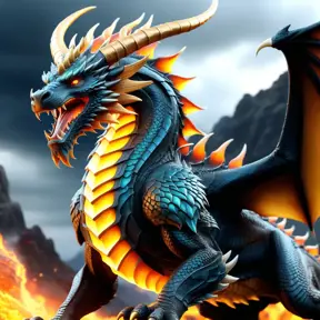 Lavabreath is an ancient war dragon with a grand demeanor and a crown of horns fusion with a god lion with molten lava patterns, Ultra Detailed, Realistic