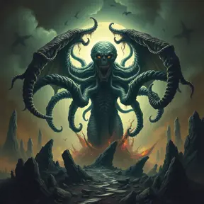 Cthulhu monster, Eldritch, Fantasy, Apocalyptic, Doom, Dreadful, Forbidding, Frightful, Harrowing, Ominous, Shocking, Terrifying, Threatening, Unnerving