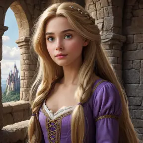 Matte portrait of Rapunzel inside a castle, Ultra Detailed, Half Body, Beautiful, Matte Painting, Sharp Focus, Portrait, Fantasy by Stefan Kostic