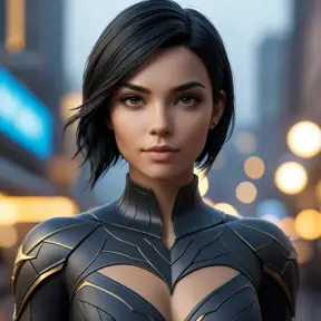 Matte portrait of Cassandra Cain with tattoos, 8k, Highly Detailed, Alluring, Artstation, Bokeh effect, Sharp Focus, Volumetric Lighting, Concept Art by Stanley Artgerm Lau, Greg Rutkowski