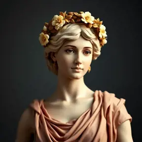 Classical Roman matron with laurel wreath, Highly Detailed, Half Body, Gorgeous, Stunning, Elegant