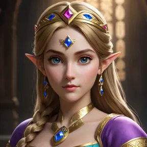 Matte portrait of Princess Zelda