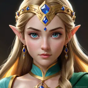 Matte portrait of Princess Zelda