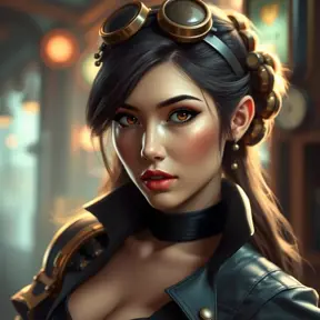 Steampunk portrait of the Beautiful Tifa Lockhart